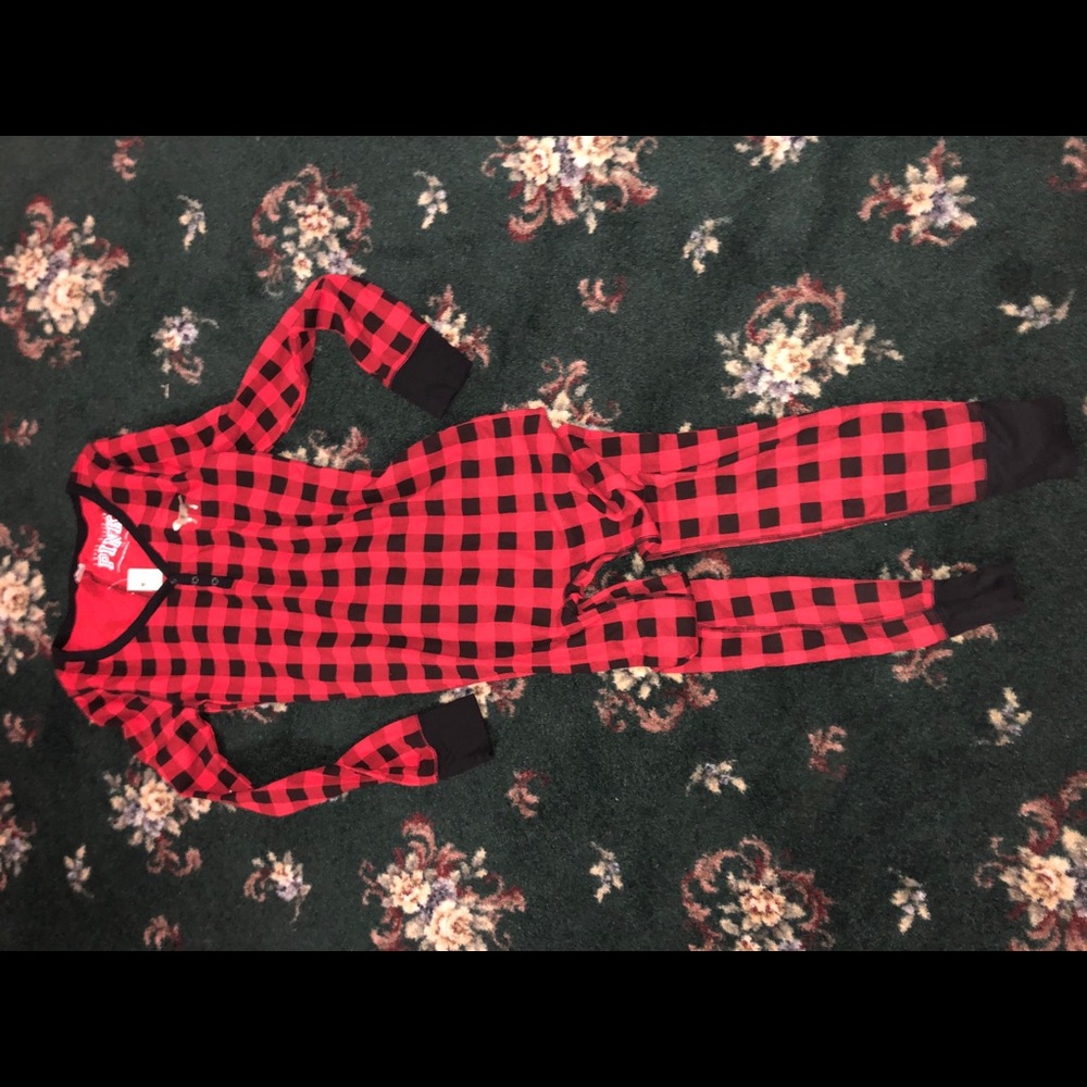 PINK PAJAMA ONESIE NEVER WORN